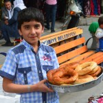 A boy selling simits in the old city, Sanliurfa